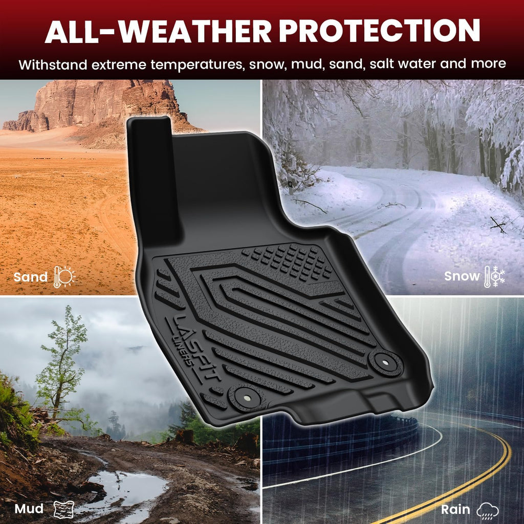 LASFIT Floor Mats & Backrest Mats & Cargo Mats for Mazda CX-90/CX-90 PHEV 2026 2025 2024 7 Seats (Only Fit 3rd Row 60/40 Split-Bench Seats) All Weather TPE Custom Fit Car Liners for CX-90/CX-90 PHEV