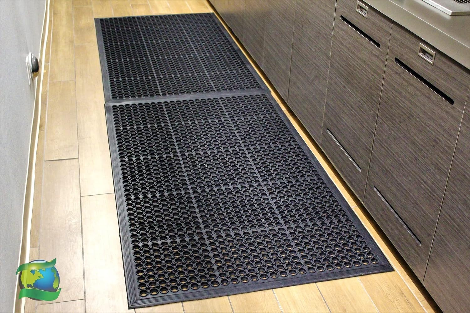 Envelor Anti Fatigue Mat 2 Pack Rubber Floor Mats Door Mat Non Slip Drainage Mat for Entryway, Kitchen, Restaurant, Garage, Heavy Duty Use Doormat, Commercial Floor Mat Industrial 36 x 60 Inches