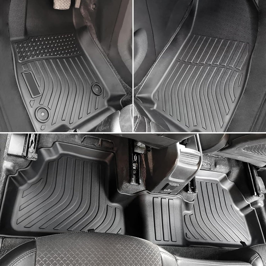 FREEMOTOR802 Compatible with 2008-2020 Dodge Grand Caravan 7 Seats Chrysler Town & Country Floor Mats, Black 3D Molded Carpets Liner 1st 2nd Row 4PC TPE Thermo Plastic Elastomer All Weather Protector