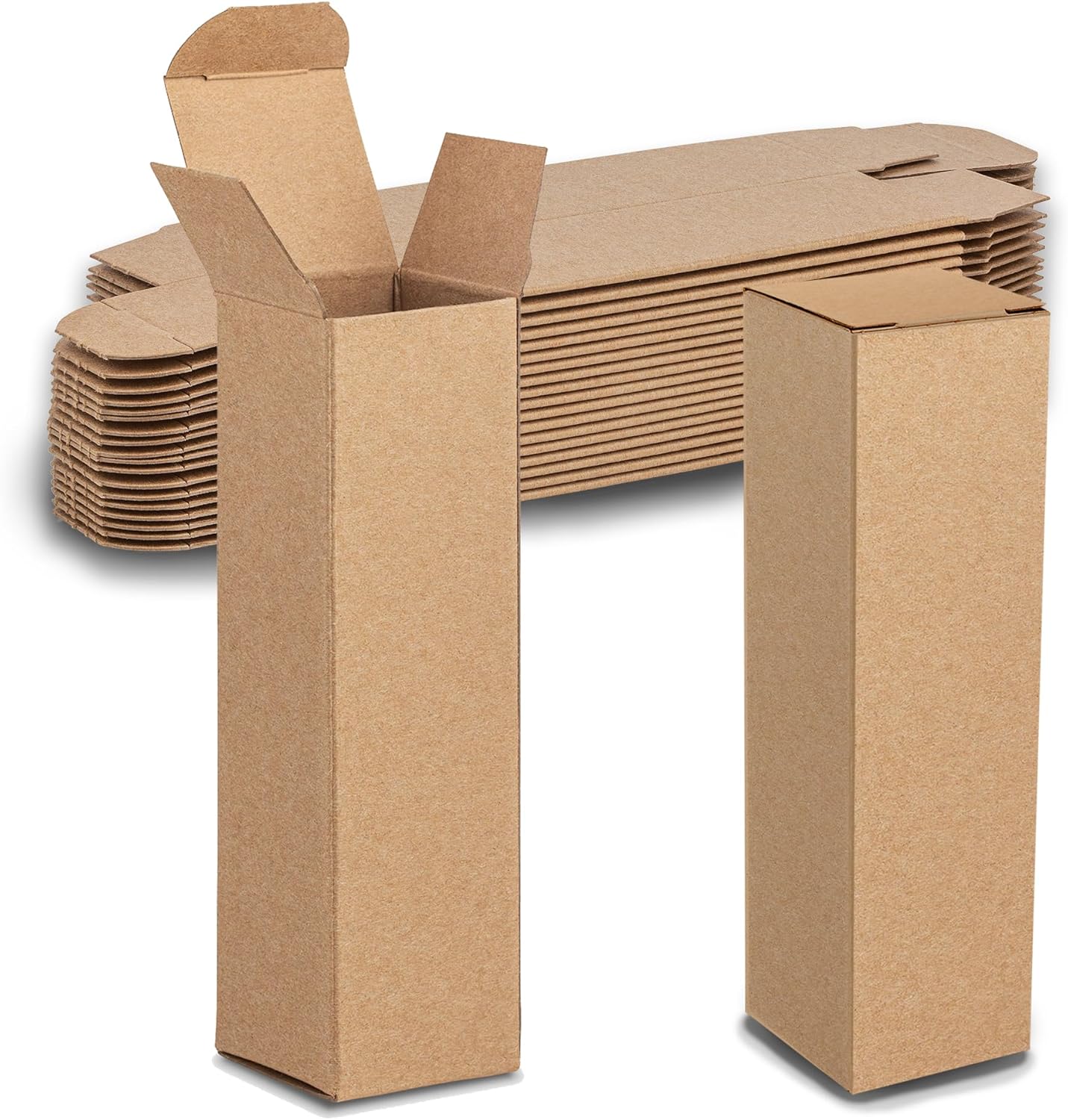 MT Products Tuck Top Kraft Paperboard Gift Box 2' x 2' x 7' - Gift Boxes with Lids - Pack of 500