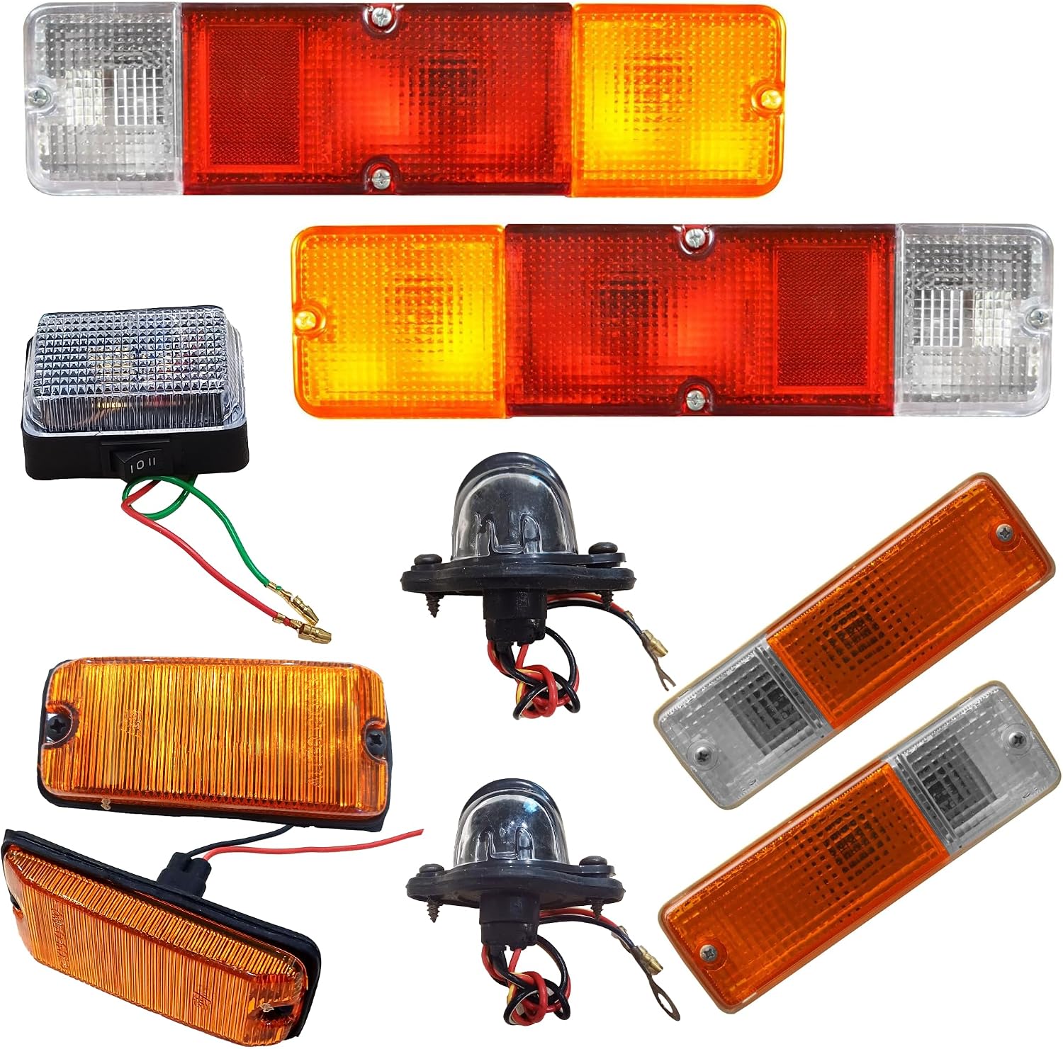 Suzuki Samurai Tail Light 1986-1995 Complete Set Real Light/Indicator Light/Clear Lamp/Side Marker Light/License Plate Light 12V Bulbs Sz2800101|35604-80022
