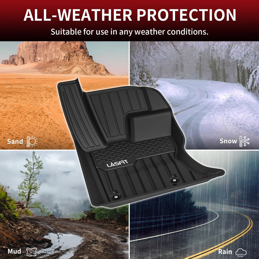 LASFIT Floor Mats Fit for Land Rover Range Rover Velar 2017-2026 & Jaguar F-Pace 2017-2026, Custom Fit TPE All Weather Waterproof Floor Liners 1st & 2nd Row Car Mats, Black
