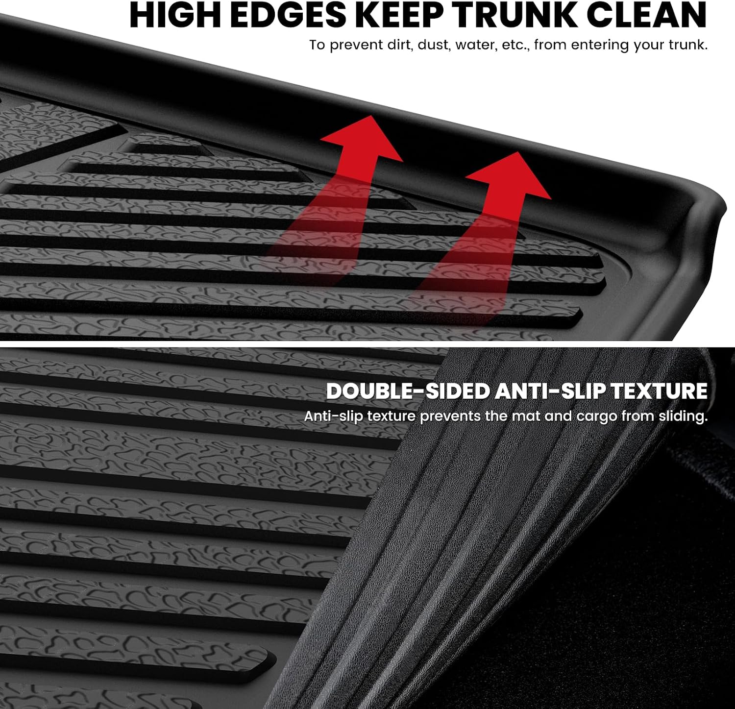 LASFIT Cargo Mat & Backrest Mats for Lincoln Aviator 2026 2025 2024 2023 2022 2021 2020, All Weather TPE Custom Fit Cargo Liner for Aviator Trunk Mat 2020-2026, Black, Easy to Clean