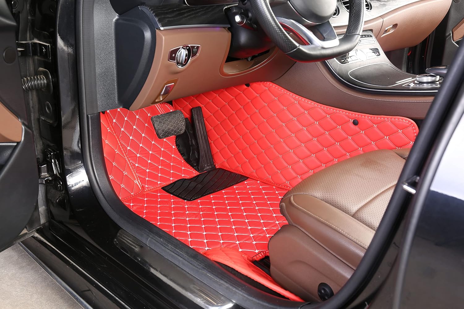 Fit for Infiniti G37 G37X 2008-2013 Custom Car Floor Mats Luxury Leather Waterproof Anti-Slip Full Coverage Front ＆ Rear Floor Liners (Choose: for G37 2008-2013 / Beige)