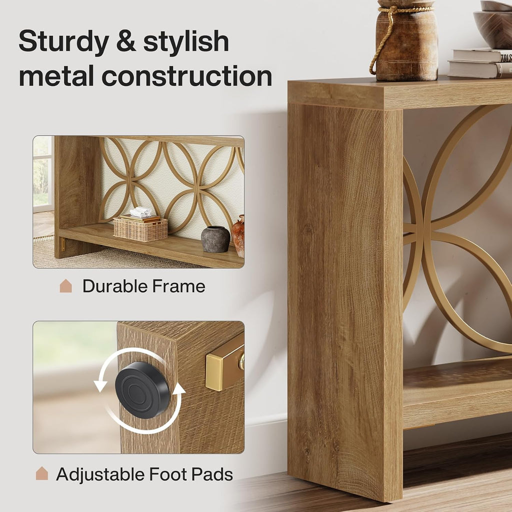 Tribesigns 70.9-Inch Narrow Sofa Table, FarmhouseLong Sofa Table Behind Couch, Entry Console Table with Storage for Entryway, Living Room, Foyer, Unique Design, Natural
