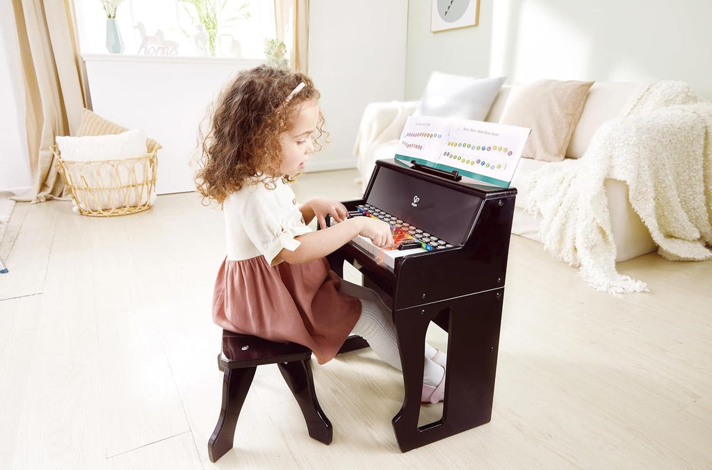 Hape Learn with Lights Black Piano with Stool