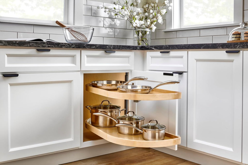 Rev-A-Shelf Maple Two-Tier Classic Girasolo w/Soft-Close for 12' Left Opening/Blind Right Corner Cabinets
