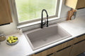 Karran QT-712 Drop-In Quartz Composite 33 in. 1-Hole Single Bowl Kitchen Sink in Concrete