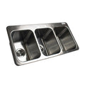 BK Resources NSF Commercial 3 Compartment Drop in Sink, 10'x14'x10' Bowl Size, 18 Gauge T-304 Stainless Steel, Top Mount, Seamless Deep Drawn Construction (DDI3-10141024)