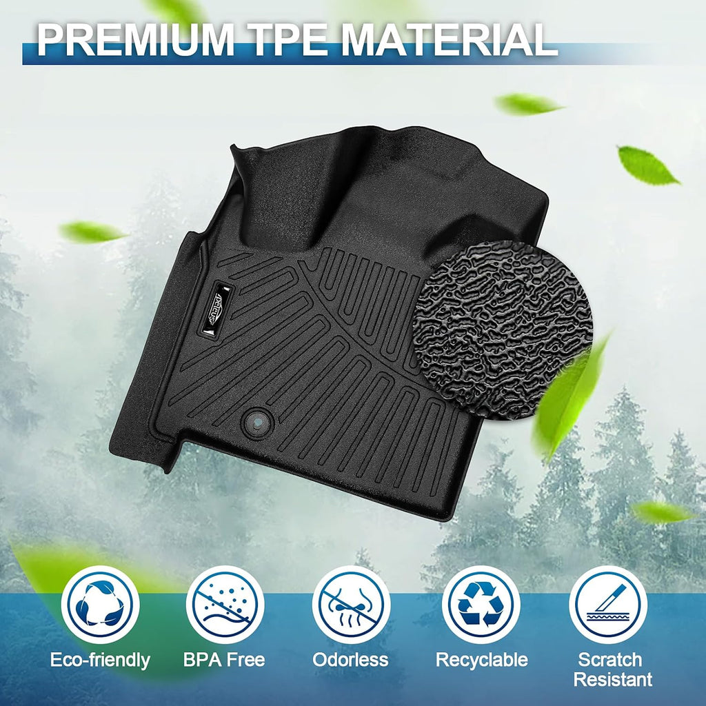 PELEUS Floor Mats for Chrysler Pacifica 2017-2026 & Voyager 2020-2026 (Gas Only) Odorless All Weather TPE Car Mats with Cargo Liner,Custom Fit for Touring/Select Trim,3 Row Full Set, Black