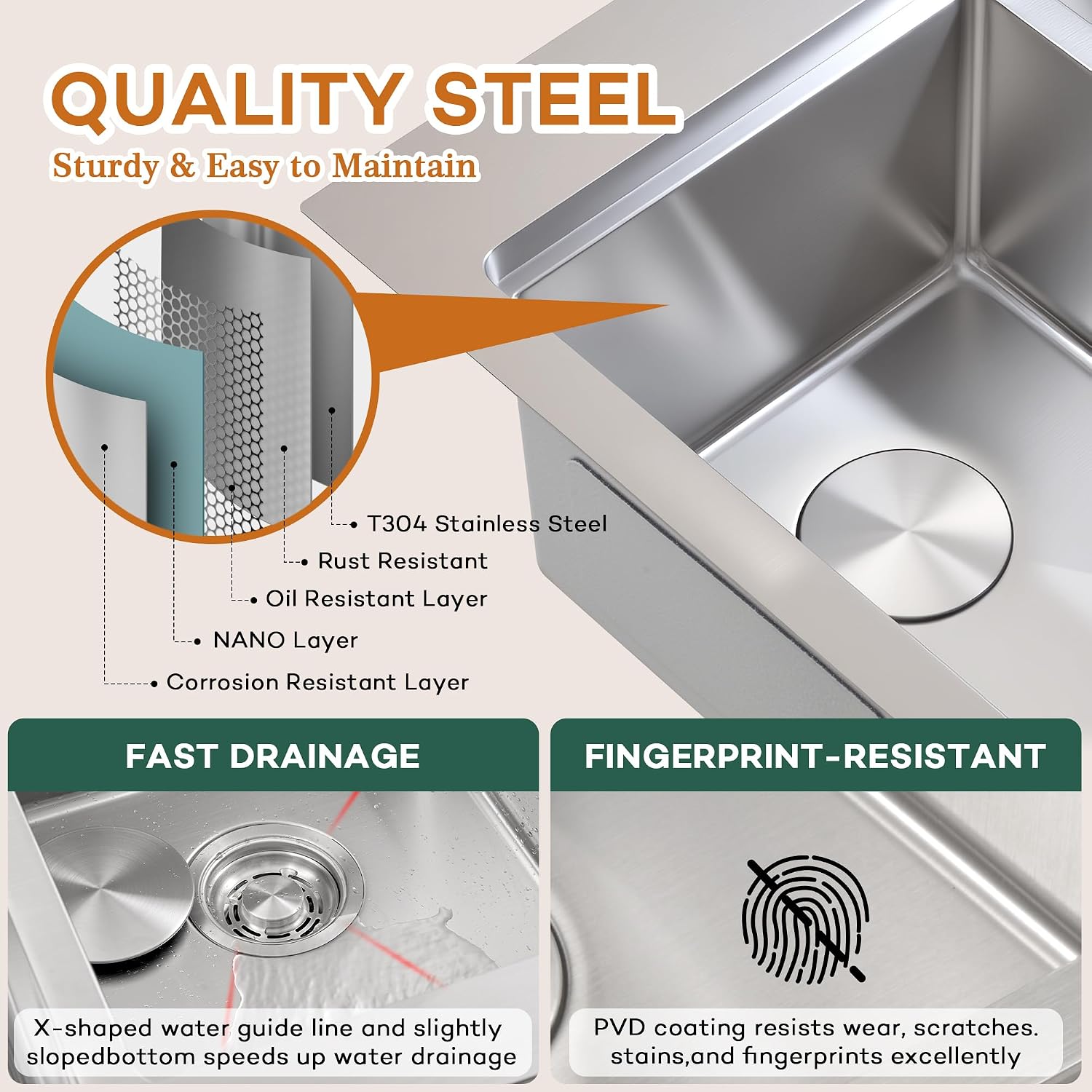 Rhbamoa Double Bowl Drop In Kitchen Sink 31 Inch,16-Gauge T304 Stainless Steel Topmount Kitchen Sink,50/50 Double Bowl Kitchen Sinks,10 Inch Deep Sinks with All Accessories, Brushed Finish
