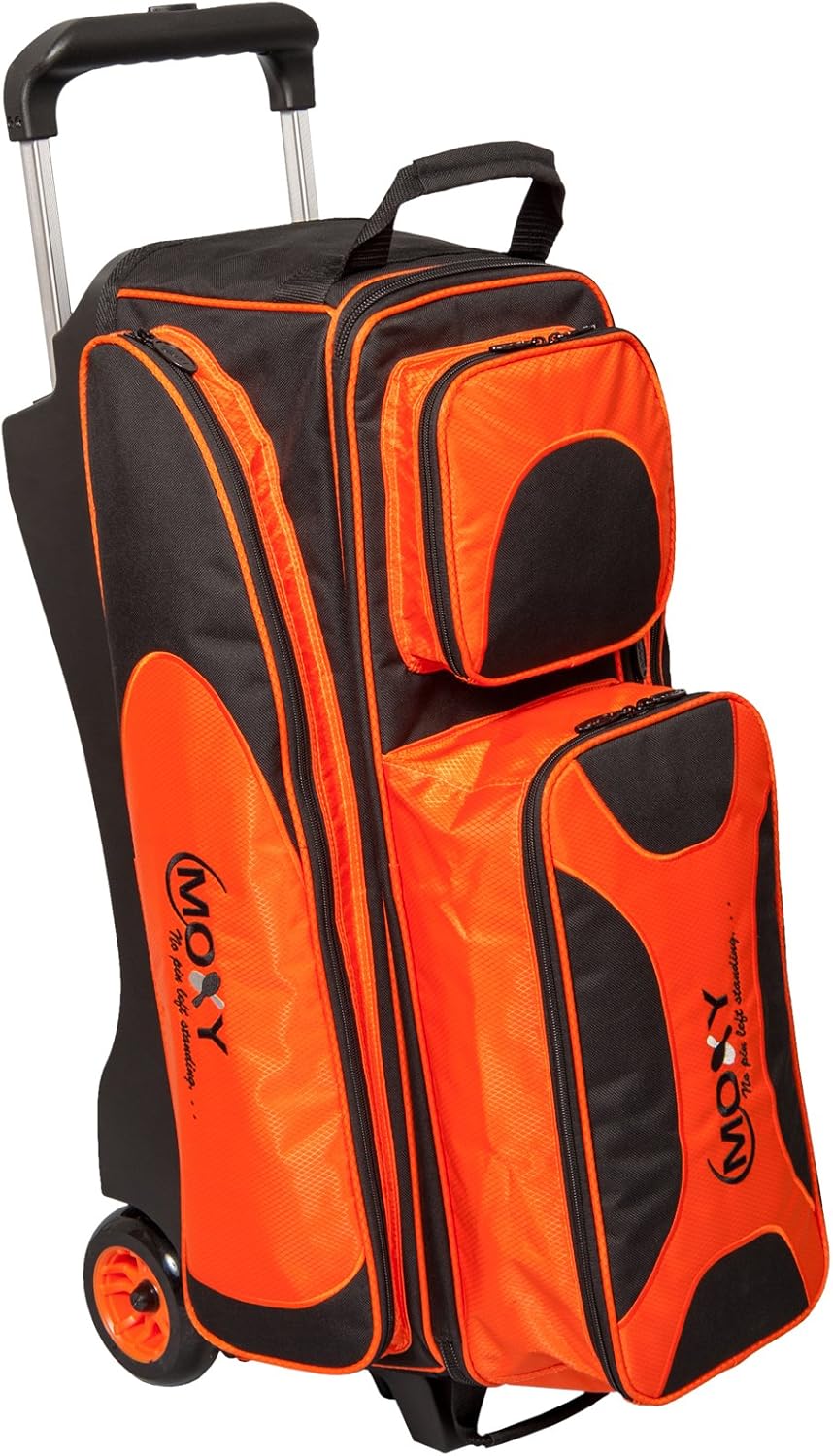 Bowlerstore Products Moxy Deluxe Triple Roller Bowling Bag - Orange/Black