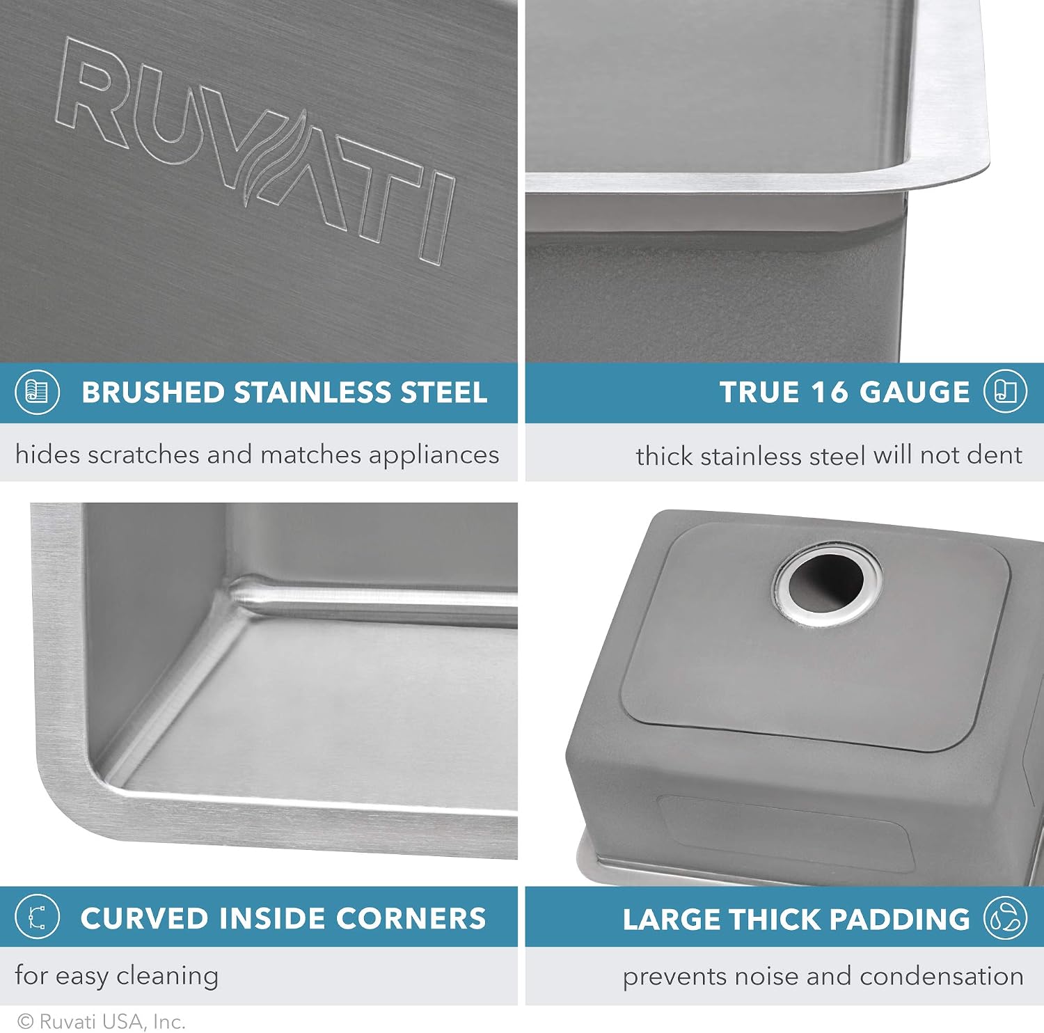Ruvati 12-inch Undermount Bar Prep Kitchen Sink - 16 Gauge Stainless Steel kitchen Sink Single Bowl with Brushed Finish hides scratches, Easy-to-Clean Undermount Sinks - RVM5912