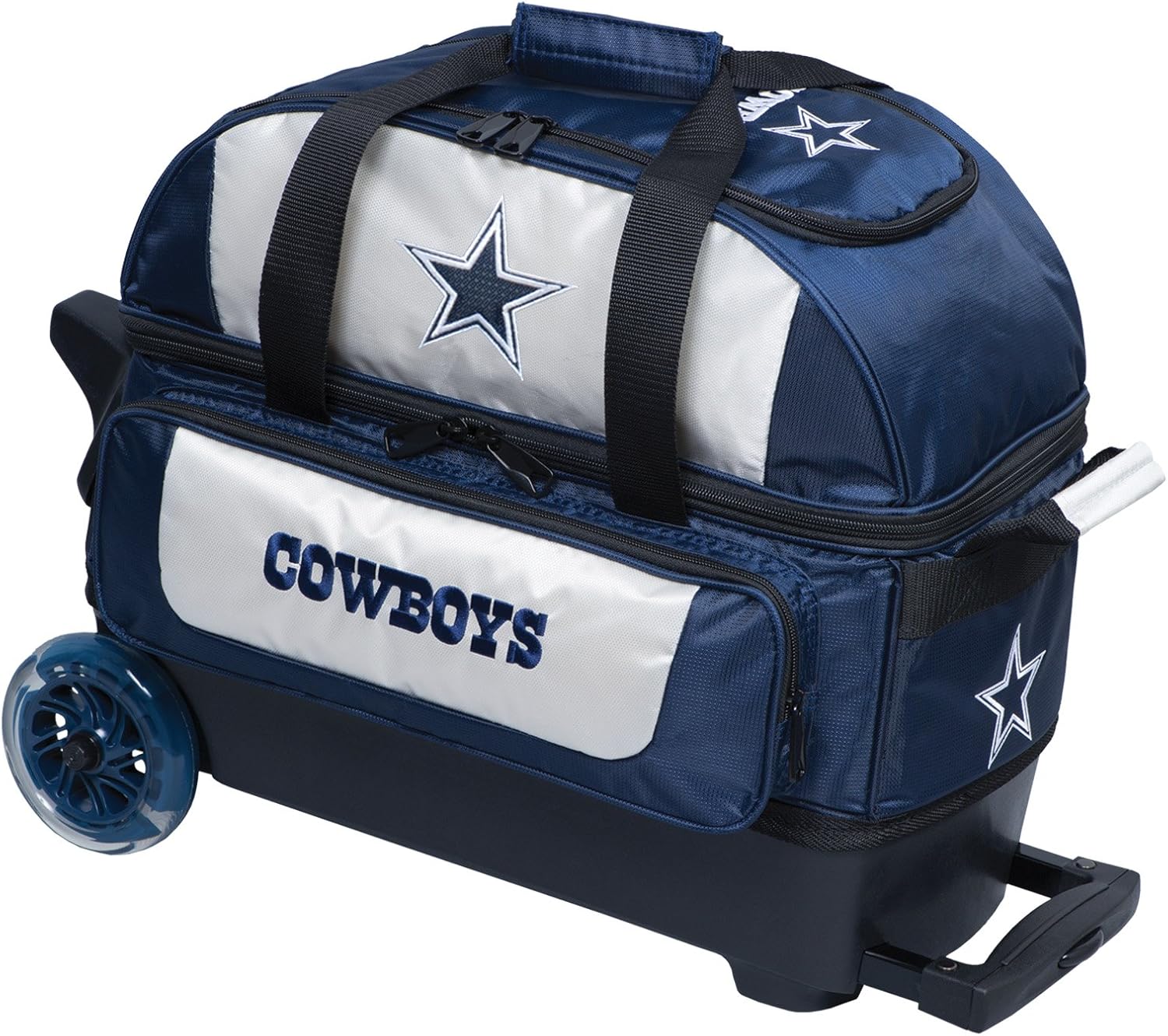 Strikeforce Bowling NFL Two Ball Bowling Roller Bag with Ball, Shoe and Accessory Pockets