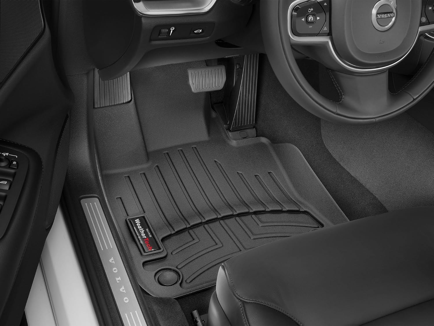WeatherTech Custom Fit FloorLiners for Volvo S60, V60, V60 Recharge - 1st Row (4415251), Black