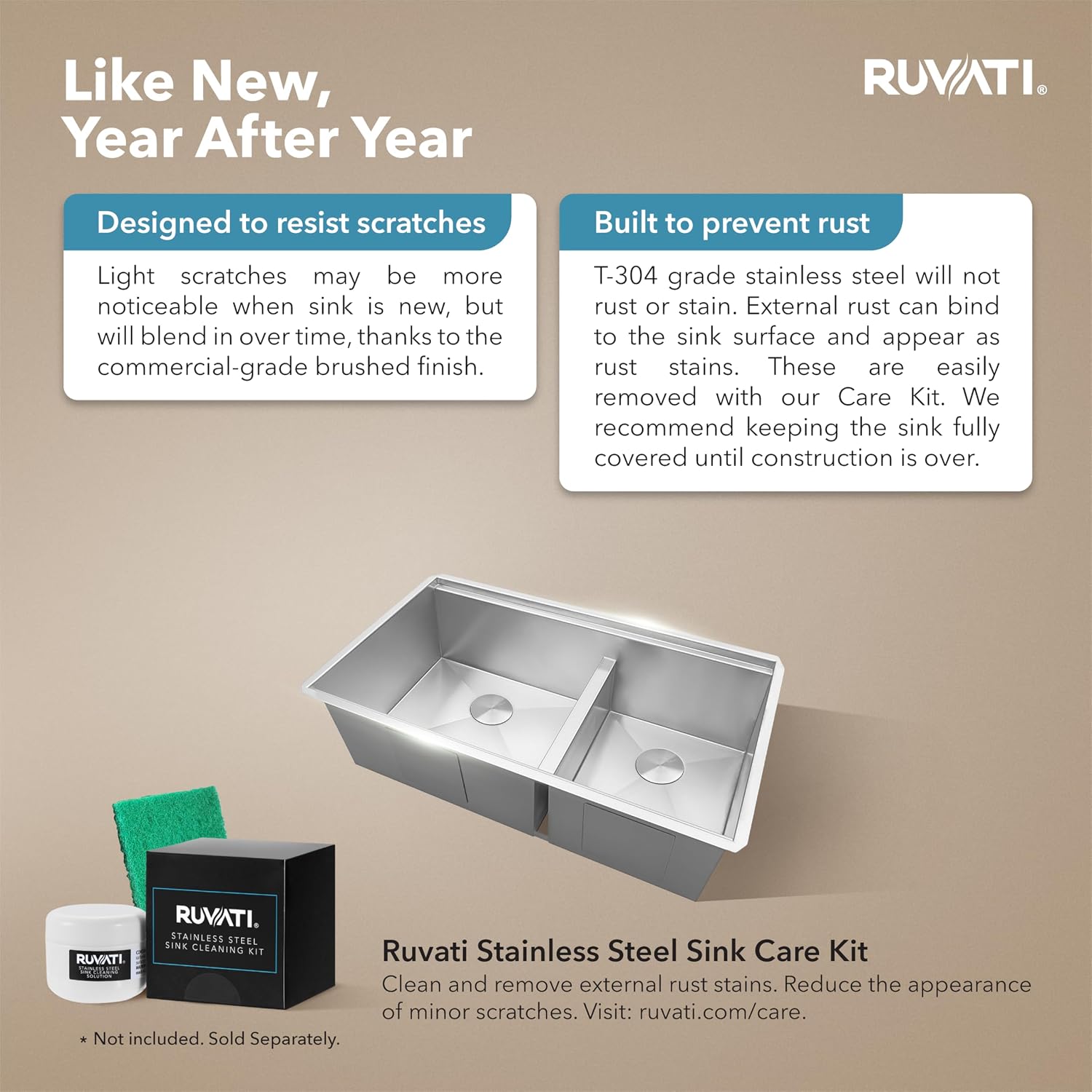Ruvati 36-inch Workstation Kitchen Sink - 60/40 Double Bowl Undermount 16 Gauge Stainless Steel Kitchen Sink with Brushed Finish hides scratches, Easy-to-Clean Undermount Sink - RVH8359
