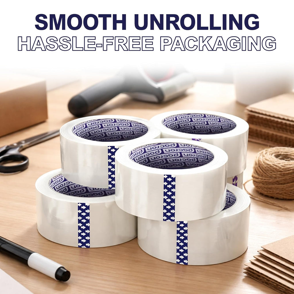 Clear Packing Tape 2 MIL Thick - 72 Heavy-Duty Wrapping Tape - 110-Yard Length, 7920 Total Yards 1.88-Inch Wide Strong Adhesive Rolls for Moving, Office Packaging, Storage Organization & Warehouse