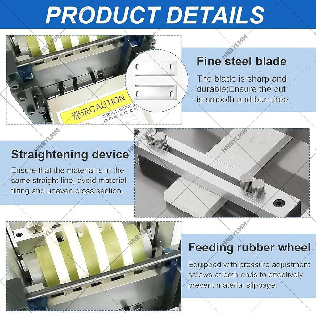 Automatic Heat Shrink Tube Cutting Machine Electric Tube Cable Pipe Cutter Industrial Fiberglass Sleeving Cutter with LCD Display & Micro Computer Control, Cutting Width 0-100mm, Accuracy 0.1mm