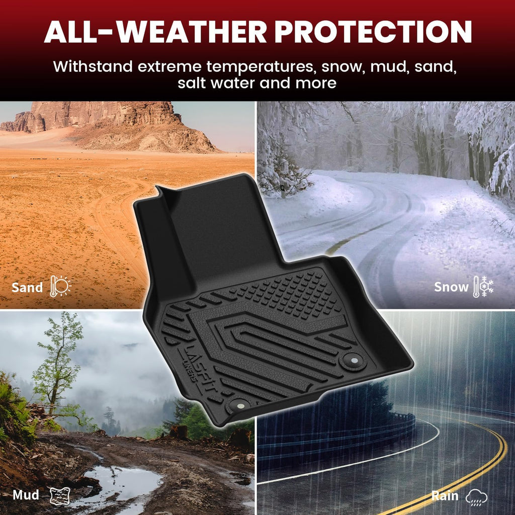 LASFIT Floor Mats & Cargo Trunk Mat for Mazda CX5 2013-2016 (Not fit Models Produced After 2016.5) Custom Fit TPE All Weather Full Set Automotive Car Liners Accessories, Black