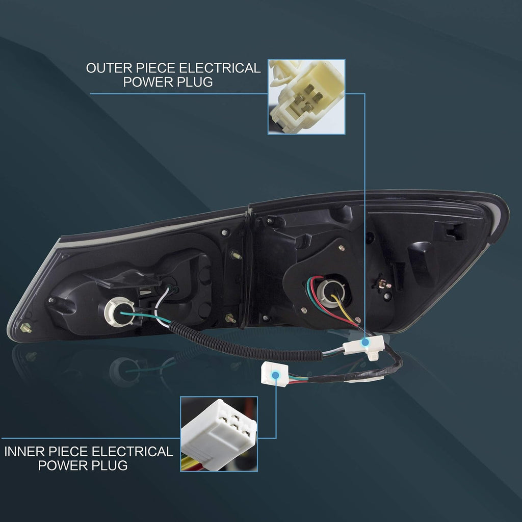 VLAND Headlights and Tail lights Fit for Lexus IS250 IS350 IS22d 2006-2012, ISF 2008-2014 4-Door, Plug-and-play, (Clear+Smoked)