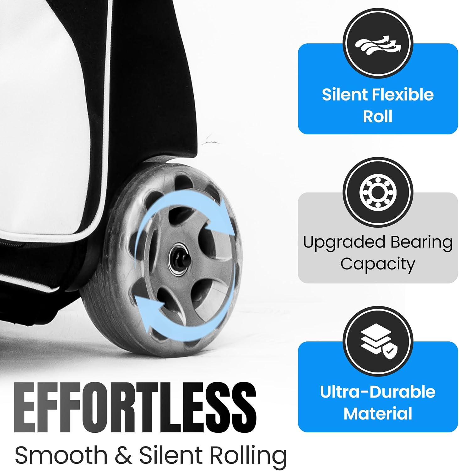 Flextro 3 Ball Bowling Bag with Wheels - Heavy Duty Rolling Bowling Bag for 3 Balls & Shoes - Premium Smooth Rolling System & Reinforced Frame