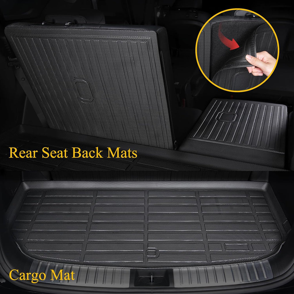 Jenofa-Car Floor Mats for Lincoln Corsair 2020-2026(No PHEV) All Weather Mats Full Set Waterproof Floor Liners Custom fit Corsair Accessories Black (Floor Mats & Cargo Liner & Backrest Mat)