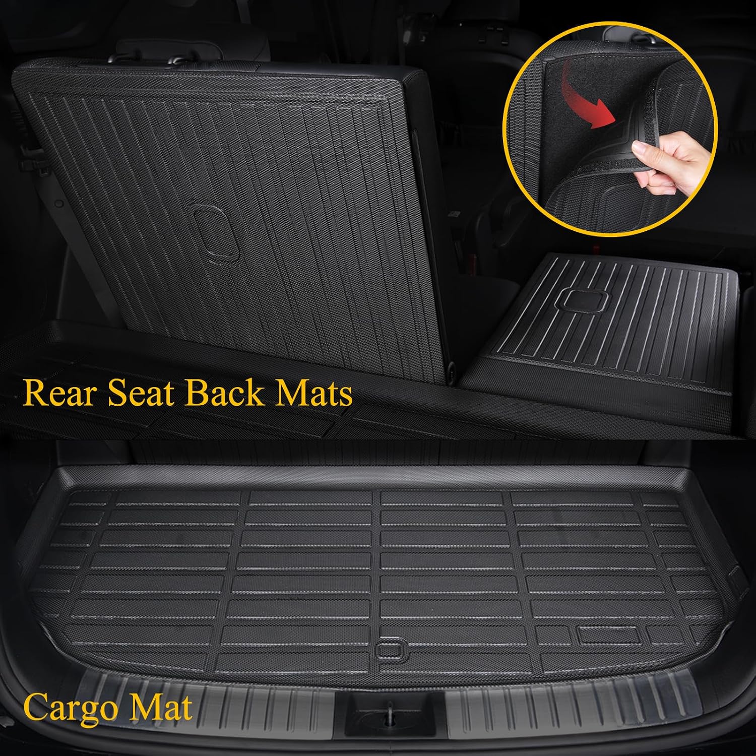 Jenofa-Floor Mats for Acura RDX 2019-2024 All Weather Mats Automotive Car Mat for RDX Full Set Accessories (Floor Mats & Rear Seat Back Mats & Cargo Liner)