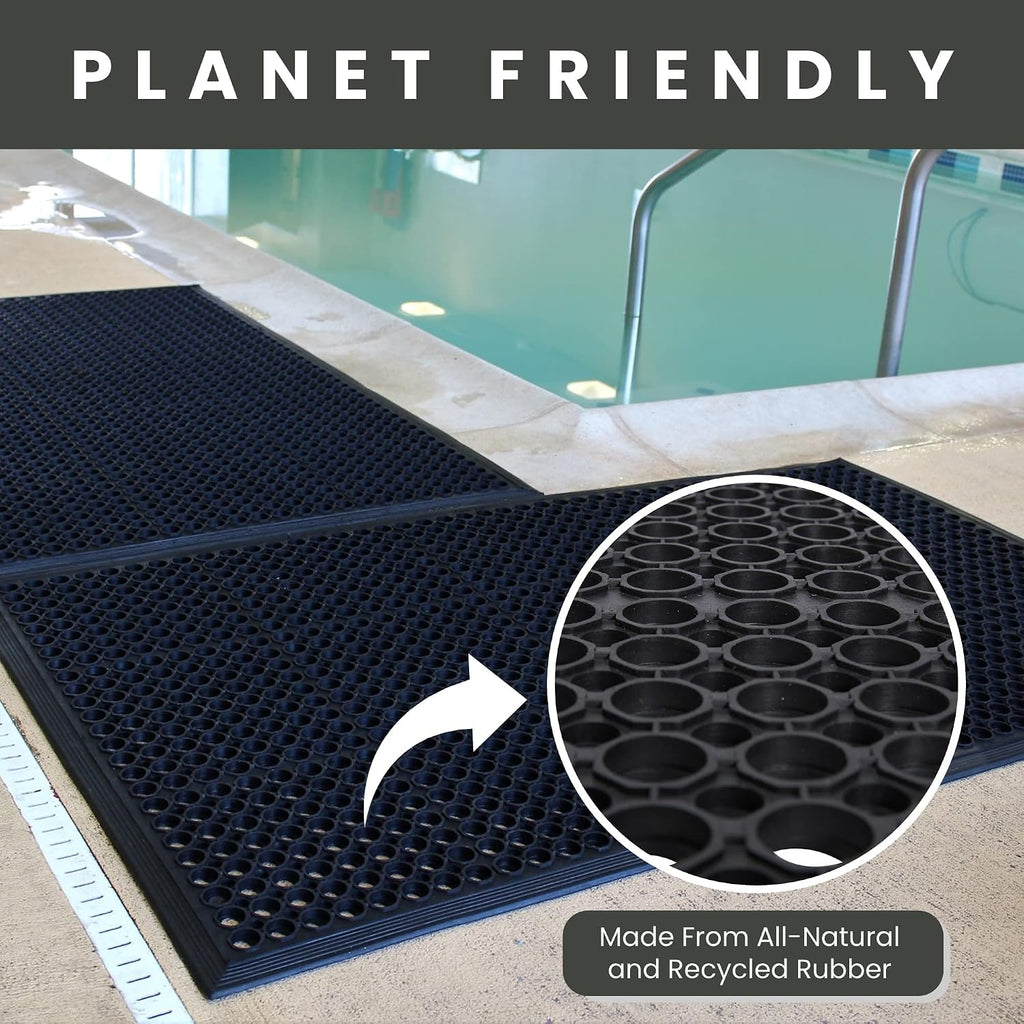 Envelor Anti Fatigue Mat 2 Pack Rubber Floor Mats Door Mat Non Slip Drainage Mat for Entryway, Kitchen, Restaurant, Garage, Heavy Duty Use Doormat, Commercial Floor Mat Industrial 36 x 60 Inches