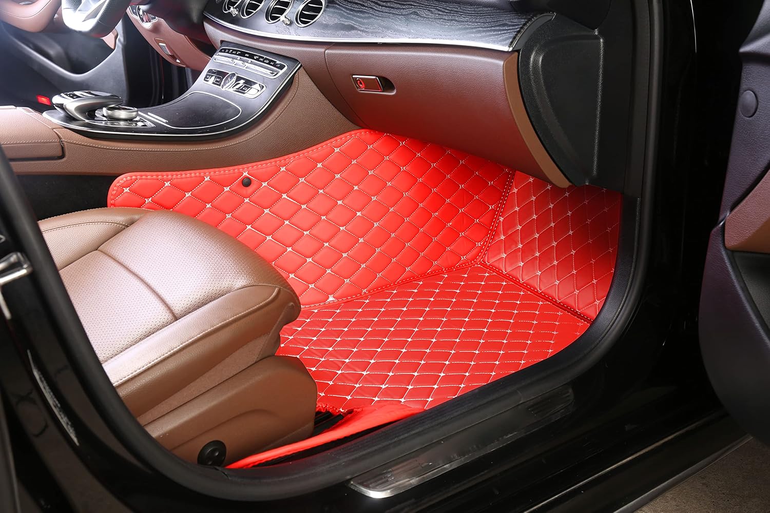 Fit for Infiniti G37 G37X 2008-2013 Custom Car Floor Mats Luxury Leather Waterproof Anti-Slip Full Coverage Front ＆ Rear Floor Liners (Choose: for G37X 2009-2013 / Black)