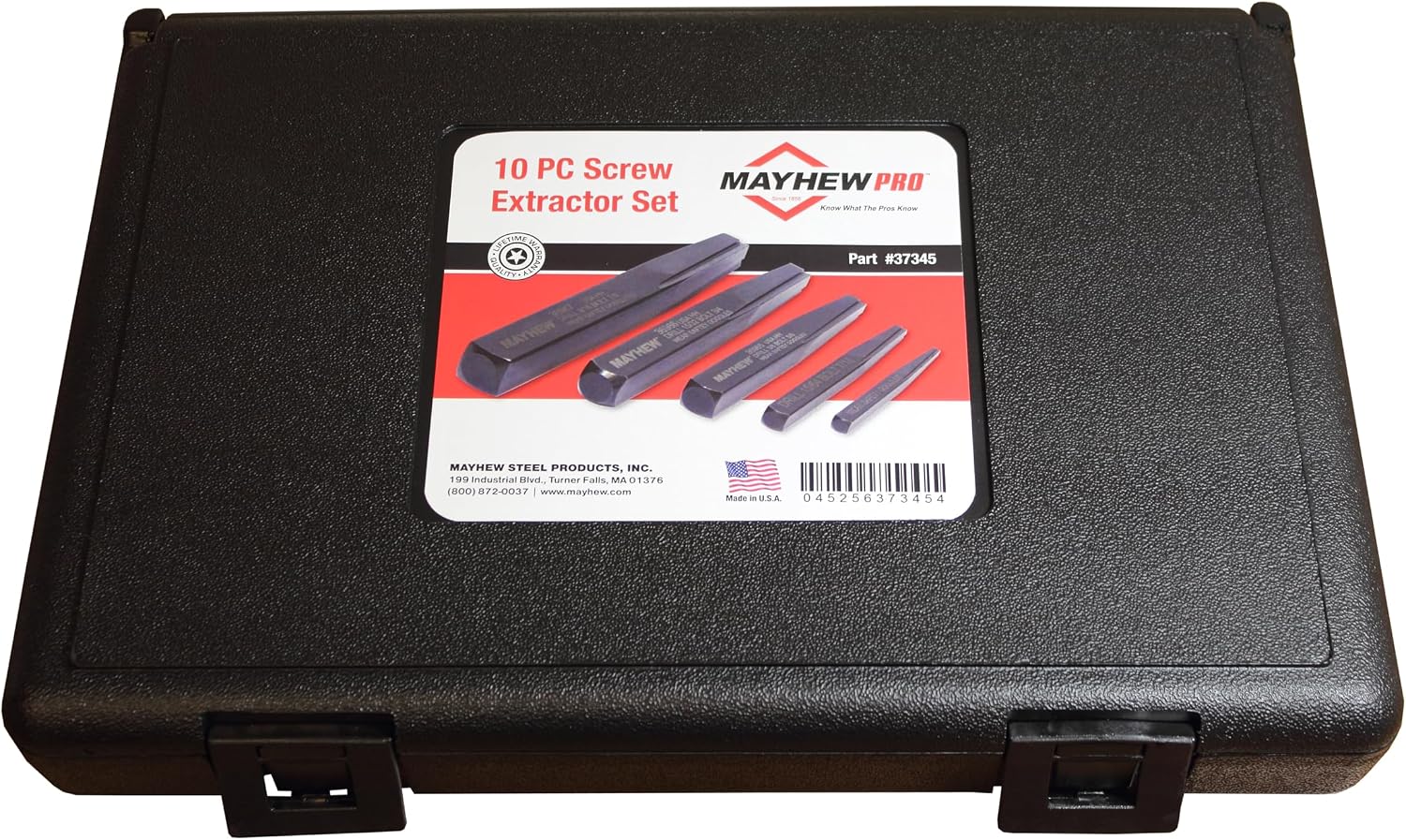 Mayhew Tools MAY-37345 Screw Extractor Set - 10 Piece