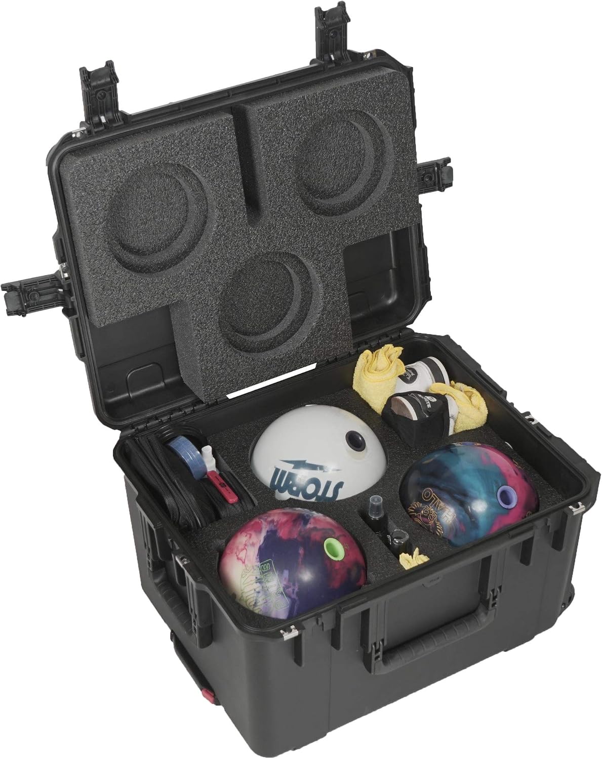 Case Club Heavy Duty Waterproof Bowling Ball Cases with Wheels and Extension Handle