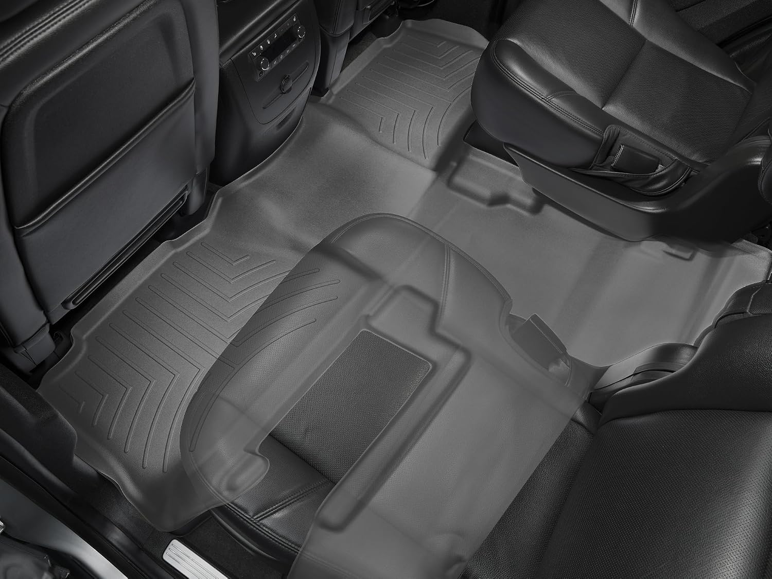 WeatherTech Custom Fit FloorLiners for Chevrolet Tahoe, Tahoe, Tahoe - 2nd Row (442353), Black