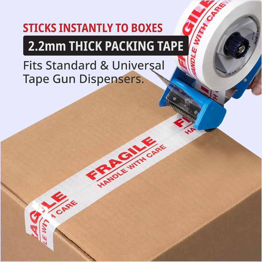 TAPE LOGIC 2' x 110 yds Pre-Printed Packing Tape 2.2 Mil, Red/White (36-Pack) Heavy Duty Packing Tape Rolls for Sealing Boxes at Home, Warehouse, & Office, Supplies for Packaging, Shipping, Moving