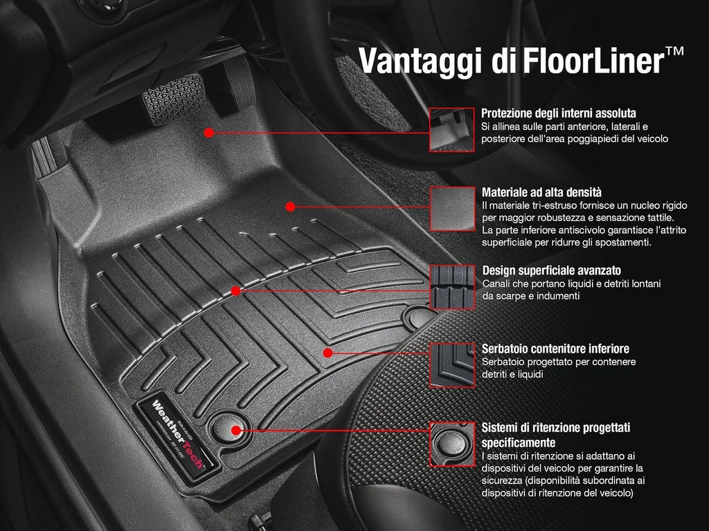 WeatherTech Custom Fit FloorLiners for Jeep Wrangler JK Unlimited 4-Door, Wrangler Unlimited 4-Door, Wrangler Unlimited 4-Door - 1st & 2nd Row (46573-1-2), Grey