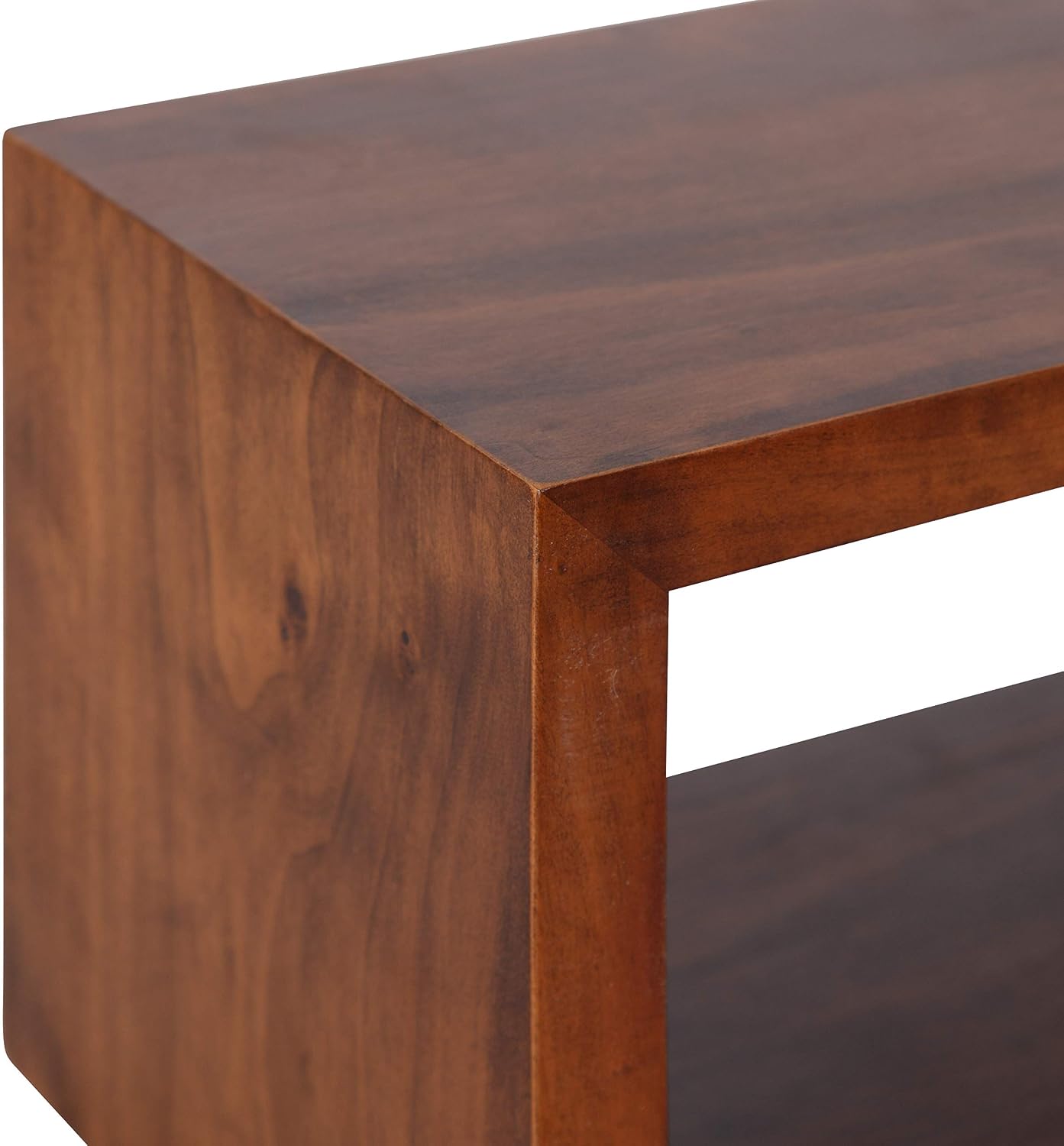 Kate and Laurel Holt Modern Floating Wall Shelf, 18 x 8, Walnut Brown, Chic Rectangular Floating Wood Shelf for Wall