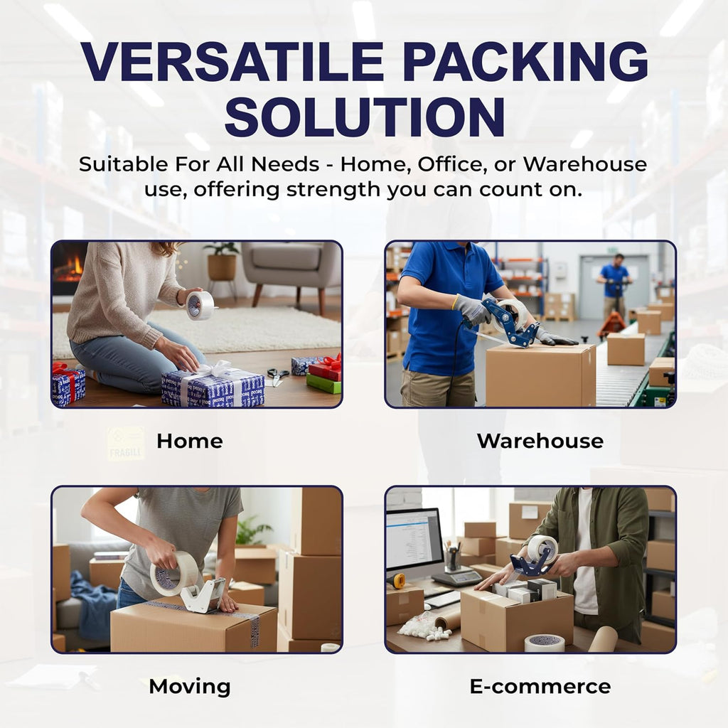 Clear Packing Tape 2 MIL Thick - 72 Heavy-Duty Wrapping Tape - 110-Yard Length, 7920 Total Yards 1.88-Inch Wide Strong Adhesive Rolls for Moving, Office Packaging, Storage Organization & Warehouse