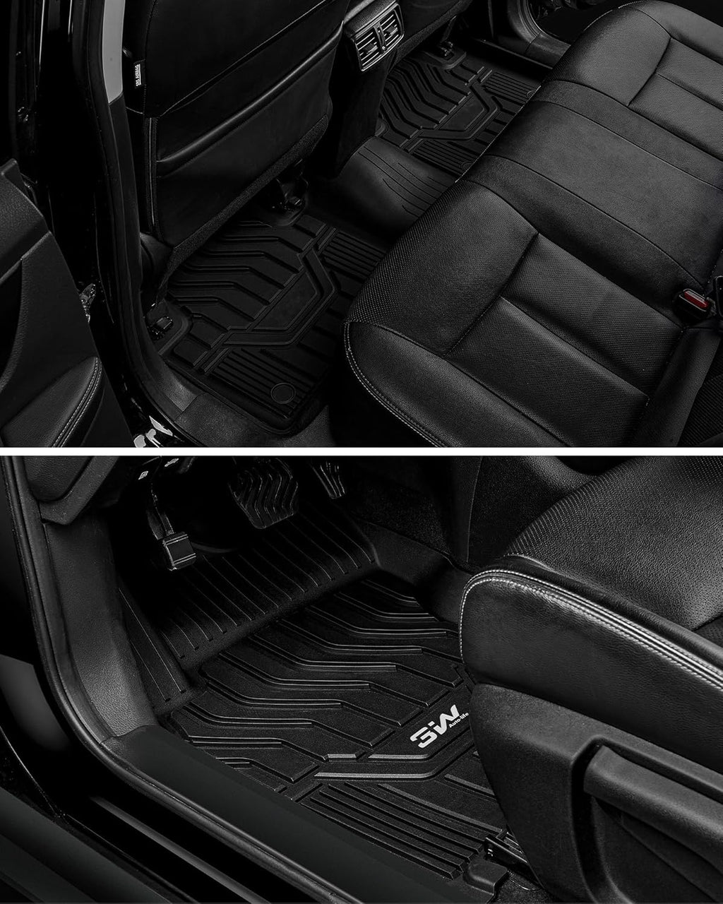 3W Floor Mats & Cargo Liner for Nissan Rogue 2014-2020 All Weather TPE Full Set Nissan Rogue Accessories Custom Fit Car Mats with Trunk Mat (NOT for Sports)