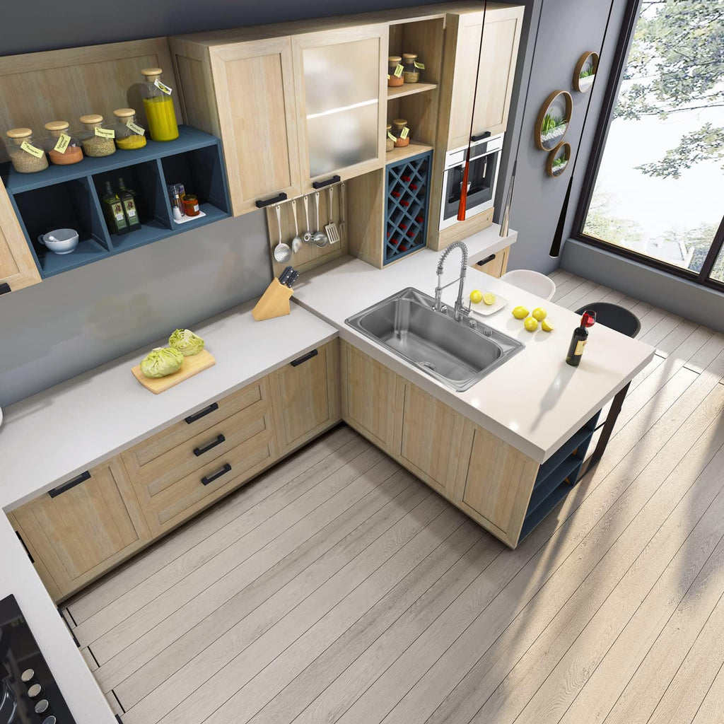 Sinber MT3322C 33' x 22' x 9' Drop In Single Bowl Kitchen Sink with 18 Gauge 304 Stainless Steel Satin Finish (Sink Only)