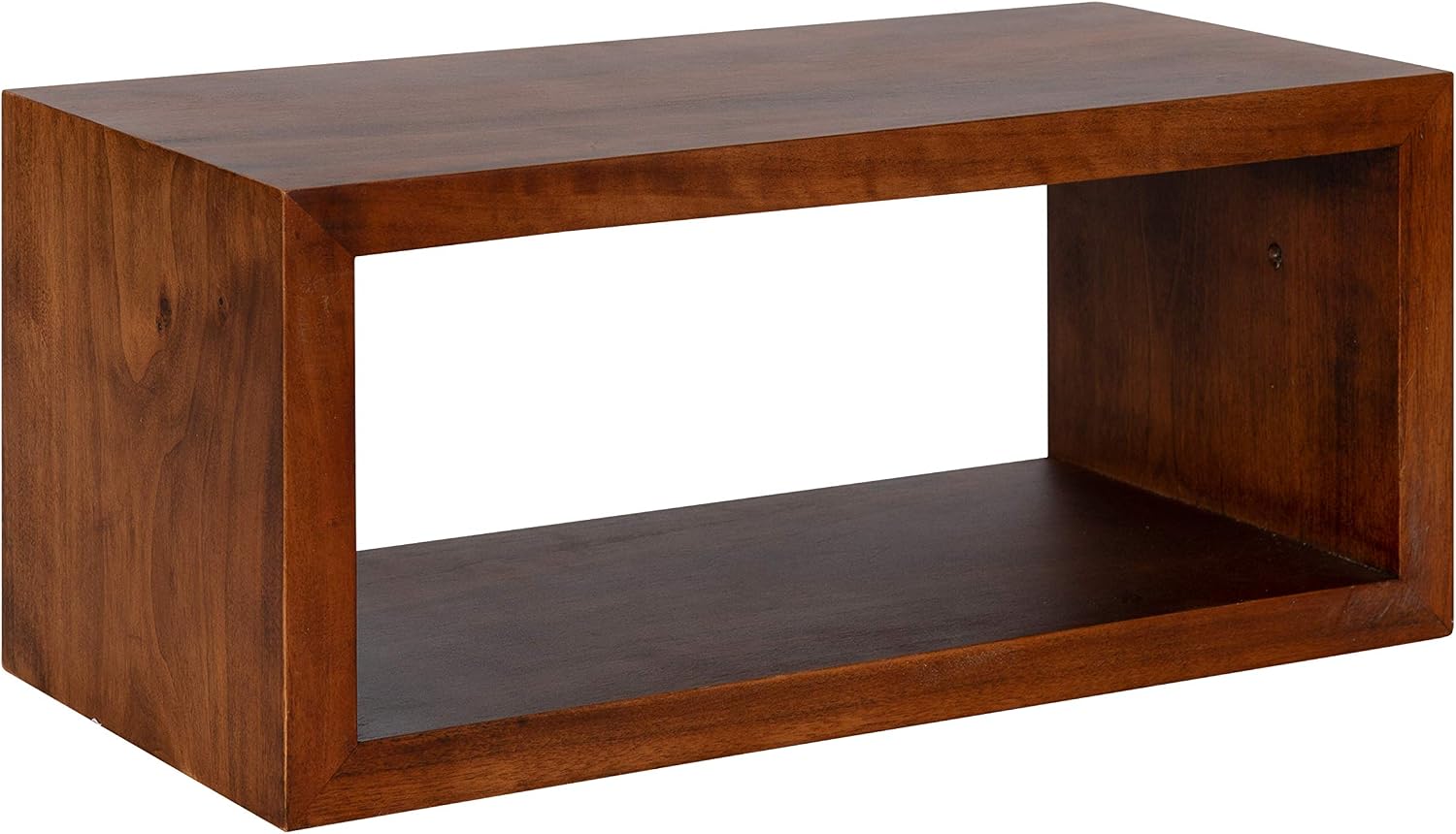 Kate and Laurel Holt Modern Floating Wall Shelf, 18 x 8, Walnut Brown, Chic Rectangular Floating Wood Shelf for Wall