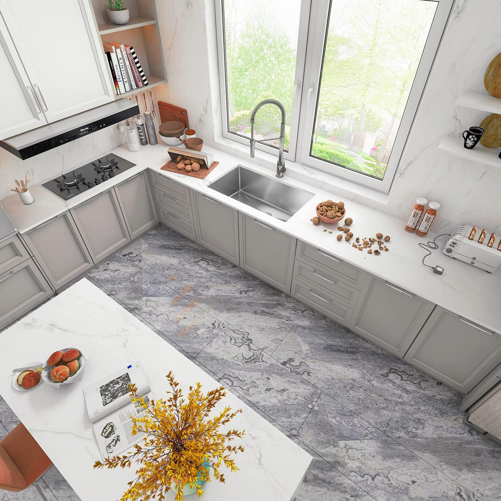 Sinber HU3018S 30' x 18' x 10' Undermount Single Bowl Kitchen Sink with 18 Gauge 304 Stainless Steel Satin Finish