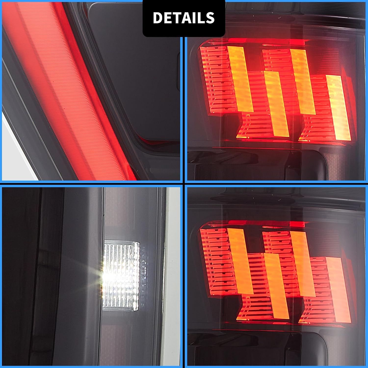 VLAND Led Tail Lights Compatible with 14th Gen Ford F150 2021-2023, Rear Lights w/Dynamic Animation Indicator (Smoke)