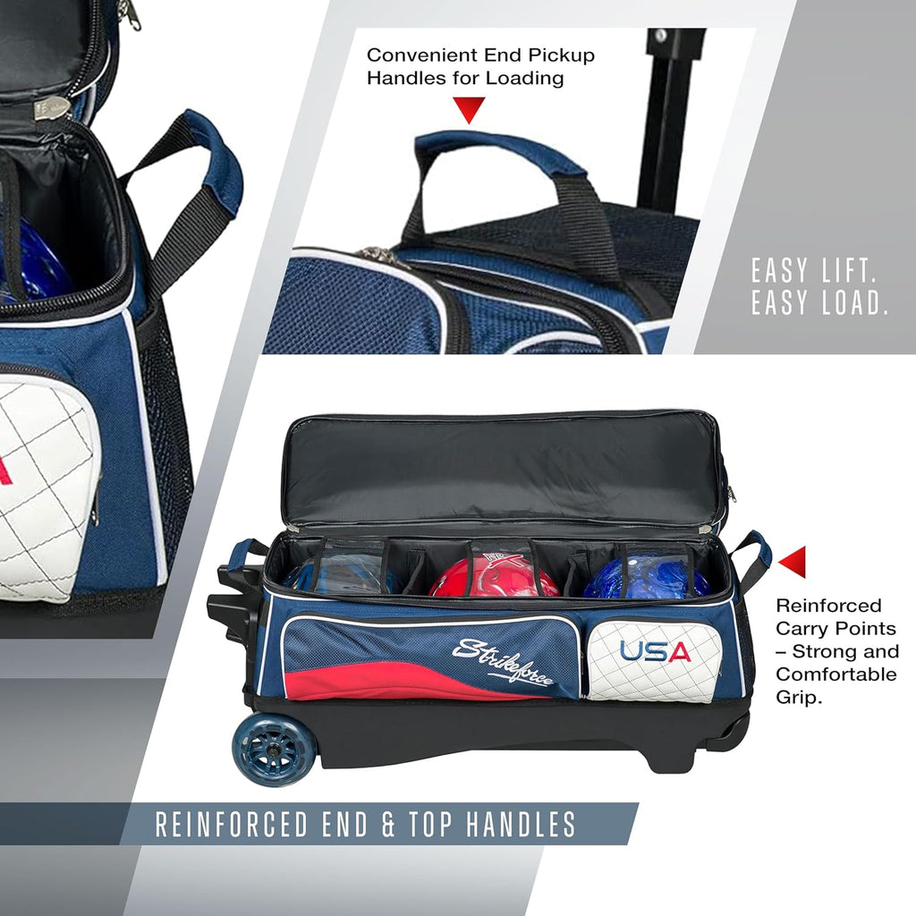 KR Strikeforce Royal Flush Triple Roller Bowling Bag