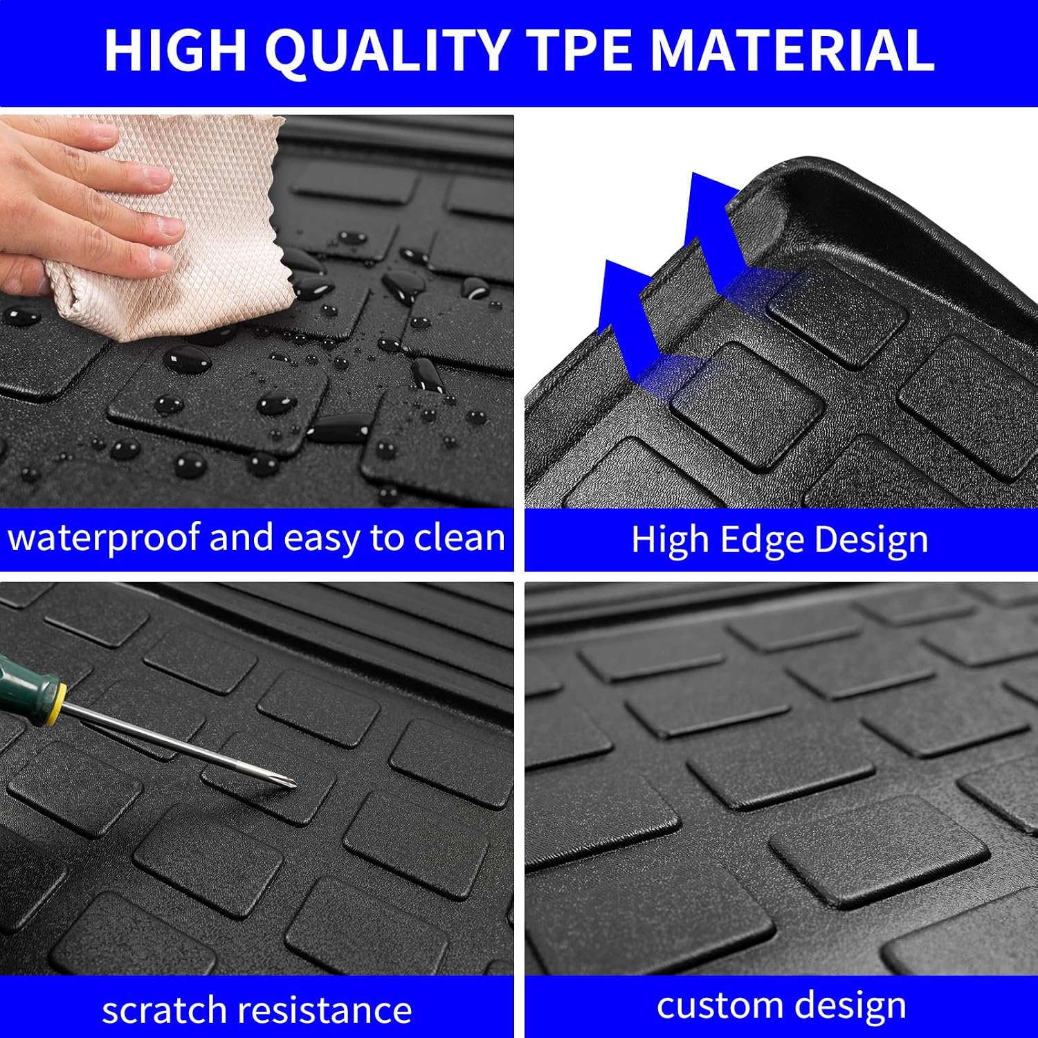 Rongtaod Floor Mats Compatible with 2021-2025 2026 Kia Sorento 6&7 Seats (not for Hybrid) Cargo Mat Cargo Liner Back Seat Cover 2024 Sorento Accessories (Trunk Mat with Backrest Mat+Floor Mats)
