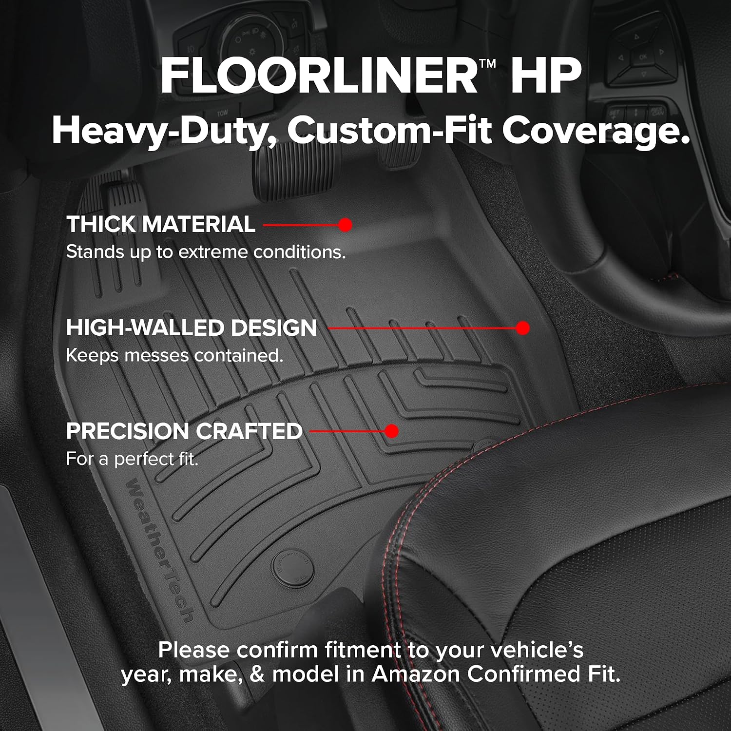 WeatherTech FloorLiner HP Custom Fit Floor Mats for GMC Sierra 1500 Limited - 1st Row (4414361VIM), Black