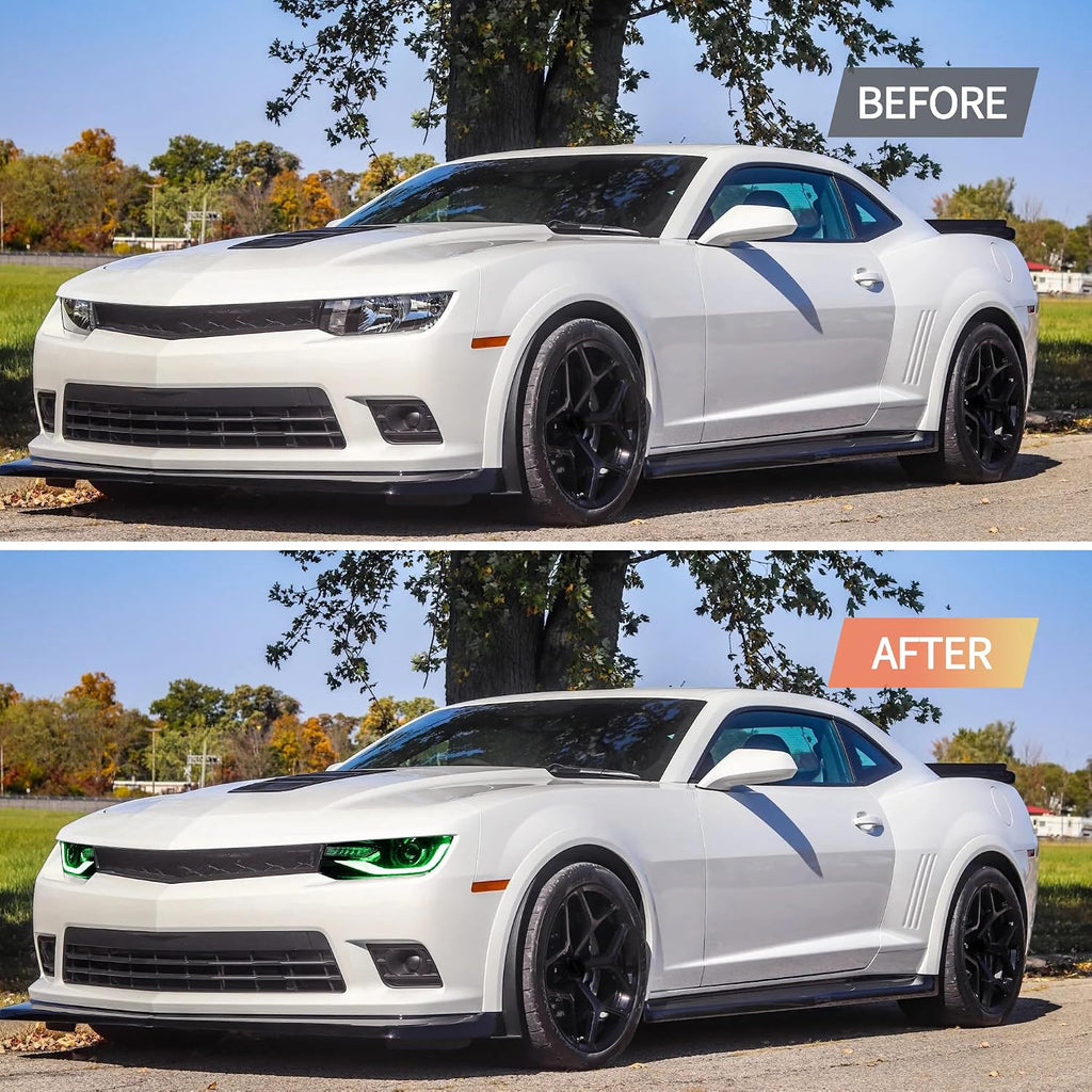 VLAND Headlights compatible with Chevrolet Chevy Camaro 5th Gen LS LT SS ZL1 Z/28 2014-2015, Headlamp Assembly with Turn Signal, 1 Pair not include bulbs