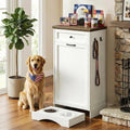 21''W Dog Feeding Station with Storage, (White, Single Door)
