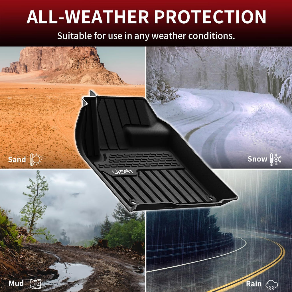 LASFIT Floor Mats for Range Rover Sport 2014-2022 (Not for Discovery/Evoque), TPE All Weather Custom Fit for Land Rover Sport Floor Liners 1st & 2nd Row Car Mats, Black, Easy to Clean