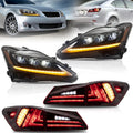 VLAND Headlights and Tail lights Fit for Lexus IS250 IS350 IS22d 2006-2012, ISF 2008-2014 4-Door, Plug-and-play, (Amber+Red)