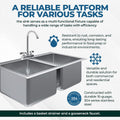 Premium Quality Stainless Steel Compartment Drop-In Sink for Kitchen, Laundry and Garage | Commercial Sink for Restaurant | NSF Certified (2 Bowl 14' x 16' x 10' with Faucet)