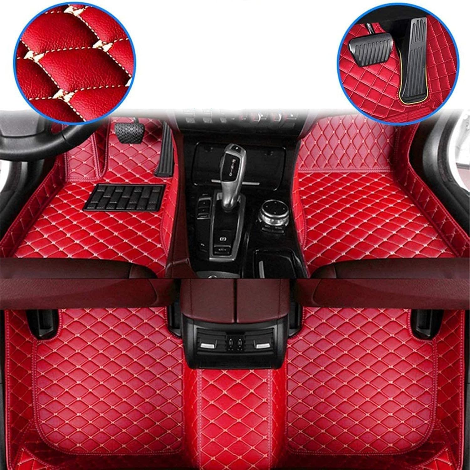 Car Floor Mats for Tesla - Model S 2014-2018 Full Coverage Foot Pad All Weather Anti-Slip Waterproof Dustproof Custom Luxury Interior Protection Auto Carpet QUUFAA (Black,Model S 2014 Year)